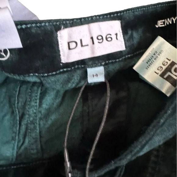 NWT Big Girls Dl1961 Big Girls Jenny skirt velvet green mini button front - Picture 5 of 7